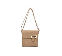 Jfy Flap Double Zip Top Sections Cross Body Bag In Khaki Khaki One Size