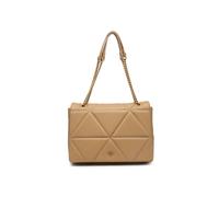 Jfy Flap Metal Chain Handle Shoulder Bag In Beige Beige