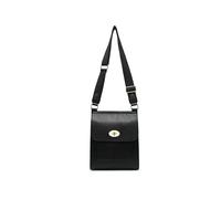 JFY Flap Metal Twist Lock Clasp Cross Body Bag (Black)