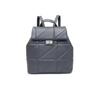 JFY Flap Quilted Pattern Twist Metal Lock Backpack (Grey)