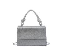 Jfy Flap Rhinestone Embedded Knots Top Handle Diamante Clutch Bag In Black Black One Size