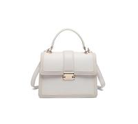 JFY Flap Top Handle Metal Push Lock Grab Bag (Beige)