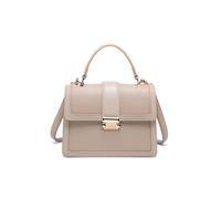 Jfy Flap Top Handle Metal Push Lock Grab Bag In Light Khaki Light Khaki