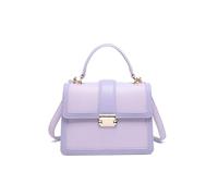 JFY Flap Top Handle Metal Push Lock Grab Bag (Purple)