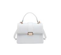 JFY Flap Top Handle Metal Push Lock Grab Bag (White)