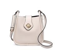 Jfy Flower Shape Flap Over Twist Lock Clasp Cross Body Bag In Beige Beige