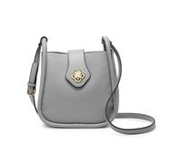 Jfy Flower Shape Flap Over Twist Lock Clasp Cross Body Bag In Grey Grey