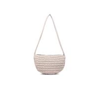 Jfy Half Moon Quilted Zip Top Cross Body Bag In Beige Beige