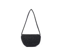 Jfy Half Moon Quilted Zip Top Cross Body Bag In Black Black