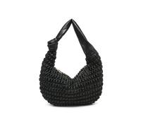 Jfy Half Moon Quilted Zip Top Cross Body Bag In Black Black
