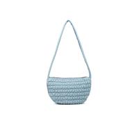 Jfy Half Moon Quilted Zip Top Cross Body Bag In Light Blue Light Blue