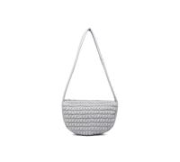 Jfy Half Moon Quilted Zip Top Cross Body Bag In Light Grey Light Grey One Size