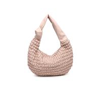Jfy Half Moon Quilted Zip Top Cross Body Bag In Pink Pink