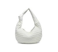 Jfy Half Moon Quilted Zip Top Cross Body Bag In White White