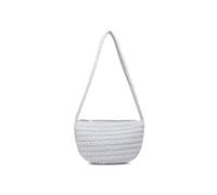 Jfy Half Moon Quilted Zip Top Cross Body Bag In White White