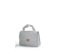 JFY Heart Shape Badge Quilted Pattern Crossbody Bag/Grab Bag (Grey)