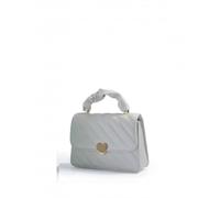 Jfy Heart Shape Badge Quilted Pattern Crossbody Bag/ Grab Bag In Grey Grey One Size