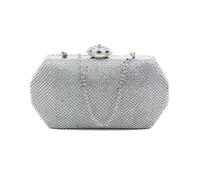 Jfy Hexagon Shape Crystal Clasp Double-Side Diamante Bag In Silver Silver
