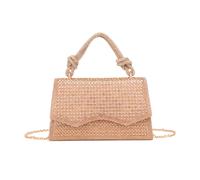 Jfy Knotted Top Handle Single Side Diamante Clutch Bag In Rose Gold Rose Gold