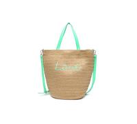 JFY Long Handle Woven Straw Bucket Beach Bag (Green)