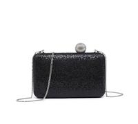Jfy Metal Ball Clasp Glitter Clutch Bag In Black Black One Size