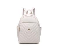 JFY Metal Bee Quilted Chevron Pattern Backpack (Beige)