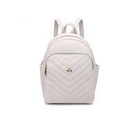 Jfy Metal Bee Quilted Chevron Pattern Backpack In Beige Beige