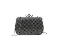 Jfy Metal Clasp Double-Side Diamante Bag In Black Black