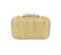 Jfy Metal Clasp Double-Side Diamante Bag In Gold Gold