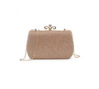 Jfy Metal Clasp Double-Side Diamante Bag In Rose Gold Rose Gold