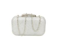 Jfy Metal Clasp Double-Side Diamante Bag In Silver Silver