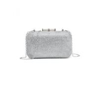 Jfy Metal Clasp Double-Side Diamante Bag In Silver Silver