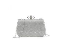 Jfy Metal Clasp Double-Side Diamante Bag In Silver Silver