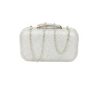 JFY Metal Clasp Double-Side Diamante Bag (Silver)