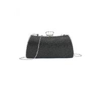Jfy Metal D Clasp Double Side Diamante Bag In Black Black One Size