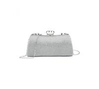 Jfy Metal D Clasp Double Side Diamante Bag In Silver Silver One Size