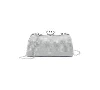 JFY Metal D Clasp Double Side Diamante Bag (Silver)