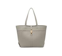 Jfy Metal Lock Zip Top Two Handles Tote Bag In Light Grey Light Grey One Size