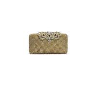 Jfy Metal Pattern Clasp Diamante Clutch Bag In Gold Gold One Size