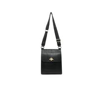 JFY Metal/Pearl Bee Badge On The Flap Cross Body Bag (Black)