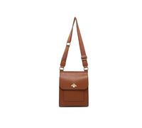 JFY Metal/Pearl Bee Badge On The Flap Cross Body Bag (Brown)