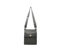 JFY Metal/Pearl Bee Badge On The Flap Cross Body Bag (Dark Grey)