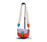 JFY Multicolour Flap Over Cover Top Zip Closure Cross Body Bag (Orange)