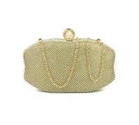 Jfy Octagon Shape Ring Clasp Double-Side Diamante Bag In Gold Gold