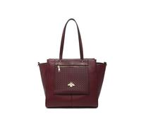 Jfy Oversize Bee Badge Zipped Pockets Top Zipped Tote Bag In Wine Wine