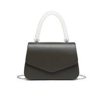 Jfy Pearl Top Handle Flap Pu Clutch Bag In Green Green