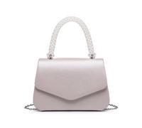 Jfy Pearl Top Handle Flap Pu Clutch Bag In Rose Gold Rose Gold