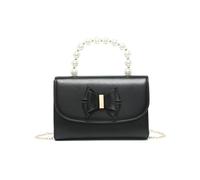 JFY Pearl Top Handle Tie Pu Clutch Bag