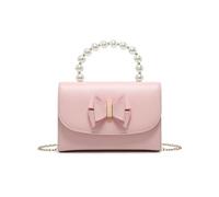 JFY Pearl Top Handle Tie Pu Clutch Bag