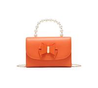 JFY Pearl Top Handle Tie Pu Clutch Bag